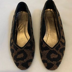 Vintage Adorable Robinson’s Beaded Leopard Flats Size 6.